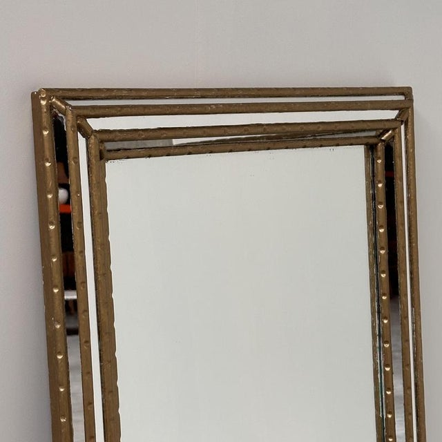 Vintage Hollywood Regency Gilt Faux Bamboo Full-Length Mirror, 1980s For Sale - Image 9 of 11