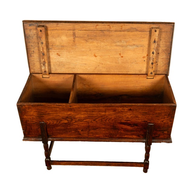 Antique Georgian Country 18th Century Elm Dough Bin Baker's Table Chest 1780 For Sale - Image 9 of 17