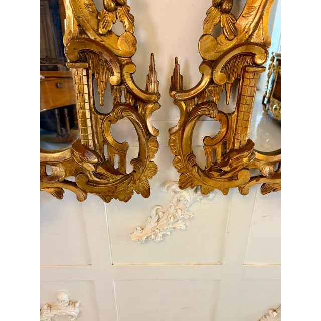 Antique Giltwood Rococo Chinoiserie Wall Mirrors, 1880, Set of 2 For Sale - Image 10 of 17