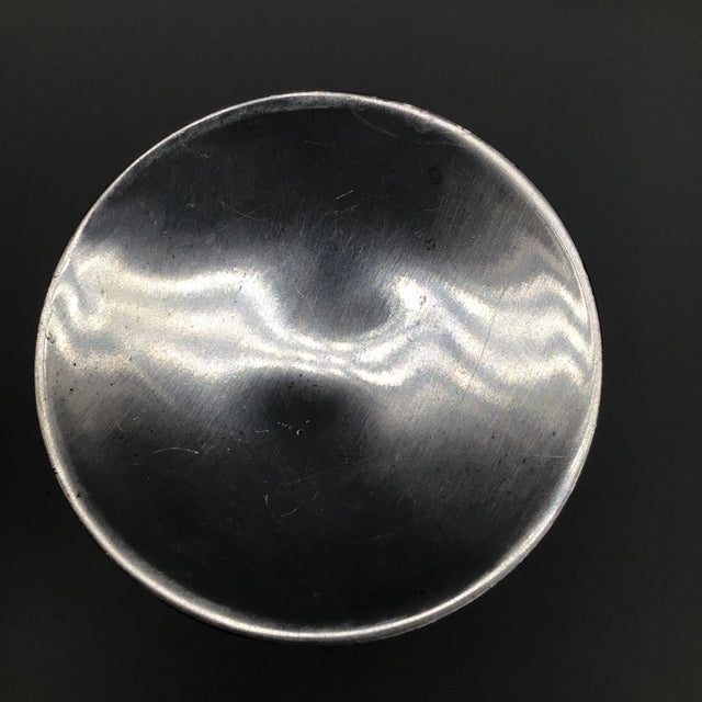 1970s Pillar Candle Holders Silver & Rose Gold Anodized Aluminum - A Pair For Sale - Image 5 of 13