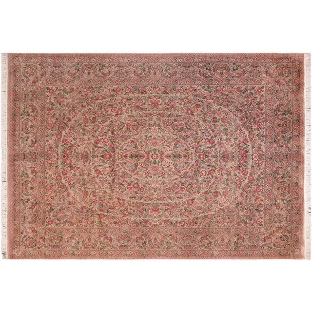 Tan Elegant Renaissance 1990's Tan/Red Wool Rug - 8'0'' X 10'5'' For Sale - Image 8 of 9