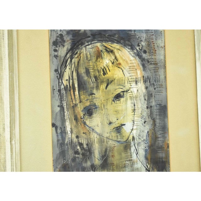 Large Vintage Original Sylvia Bernstein Figural Abstract Mixed Media Painting For Sale - Image 4 of 6