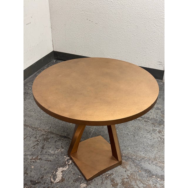 Wood Metallic Gold Occasional Side Table For Sale - Image 7 of 12