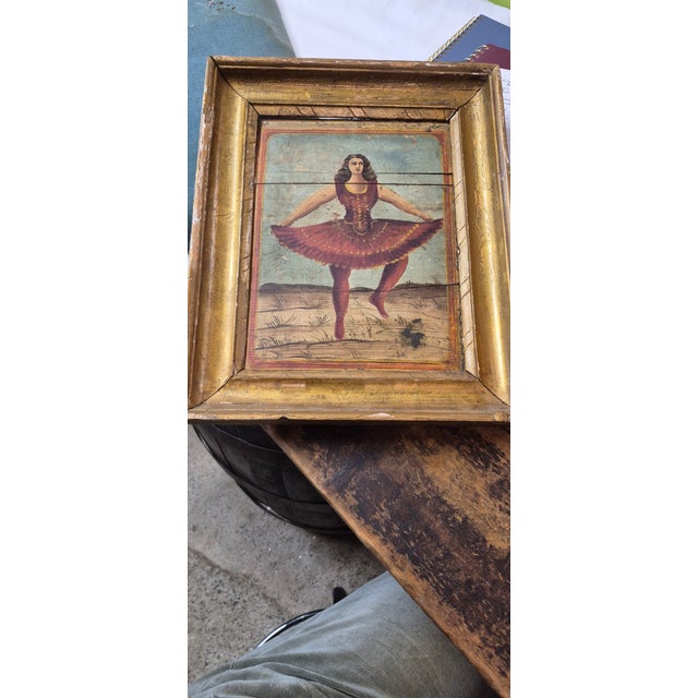 Figurative American Folk Art Circus-Wagon Panel of a Female Performer, Late 19th Century For Sale - Image 3 of 3