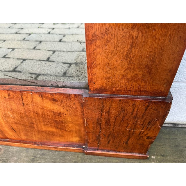 Large Antique Biedermeier Figure Maple Pier Mirror For Sale - Image 9 of 12