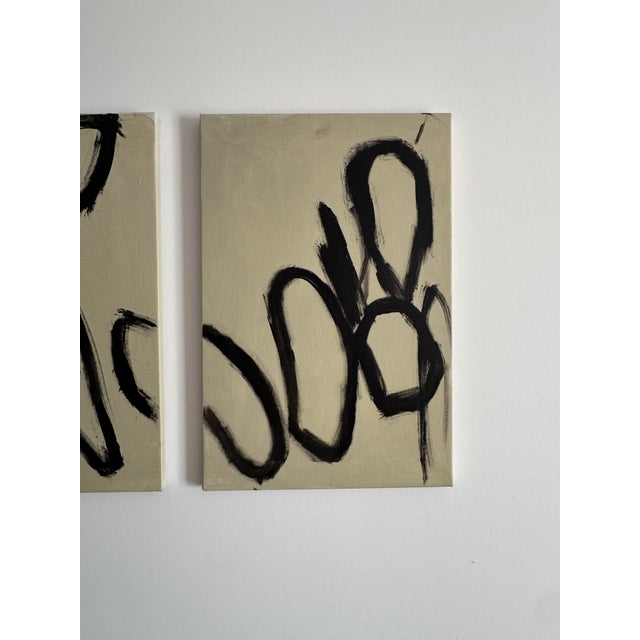2020s Abstract Painting Set of Two Picture | Modular Painting on Canvas in Contemporary Style For Sale - Image 5 of 8