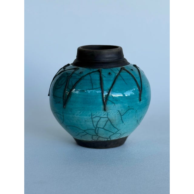 1980's Glazed Studio Pottery Vase Signed For Sale - Image 9 of 9