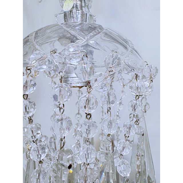 Glass 1950s Parachute Chandelier With Hand Cut Glass Dish For Sale - Image 7 of 9
