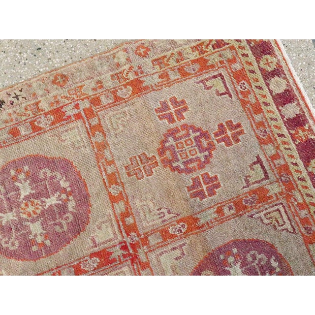 Beige Galerie Shabab Collection Early 20th Century East Turkestan Khotan Rug For Sale - Image 8 of 9
