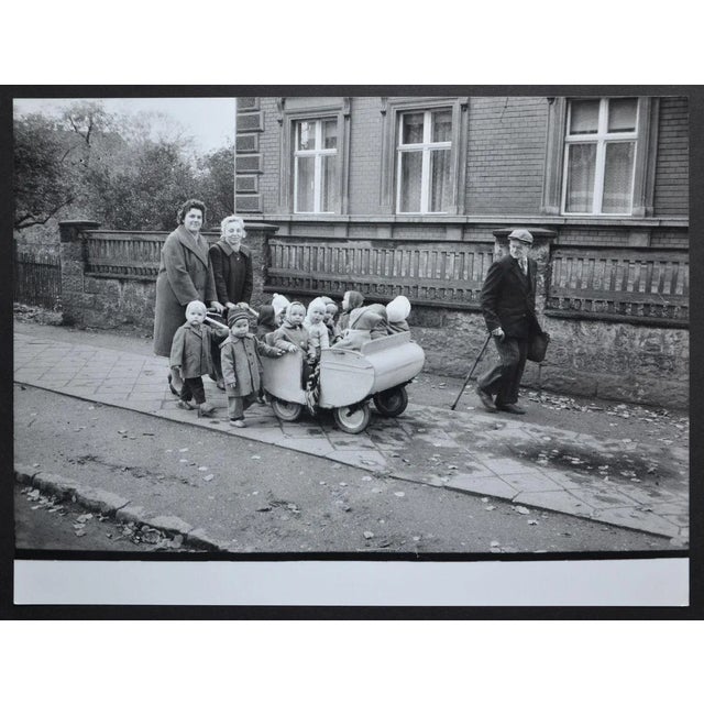 Toddlers' excursion in a handcart, postwar 1950s. Keywords: children; kid; kids; child; cart; strolling; trip; postwar...