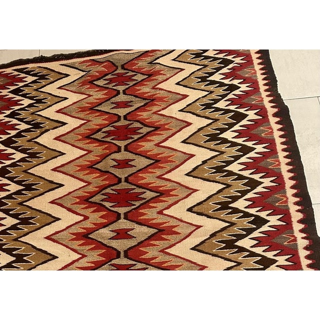 1900s, Handmade Antique Native American Navajo Style Rug 3.10' X 5.8' For Sale In New York - Image 6 of 7