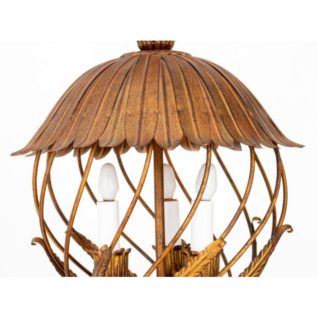 Rustic Italian Patinated Metal Rustic Lantern, 1970s For Sale - Image 3 of 10