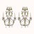 1920s Italian Crystal Beaded Wall Fixtures or Sconces with Green Flowers, Set of 2 For Sale - Image 5 of 5