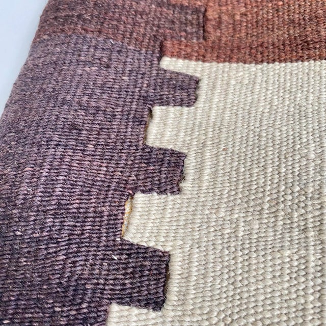 Vintage Kilim Rug Pillow Cushion Cover Moroccan Style Aztec Print Textile For Sale - Image 9 of 10
