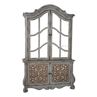 Hooker Gustavian Bubble Glass China Cabinet For Sale