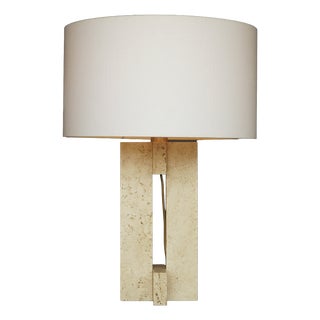 Mid-Century Modern Table Lamp in Travertine, Italy, 1970s For Sale