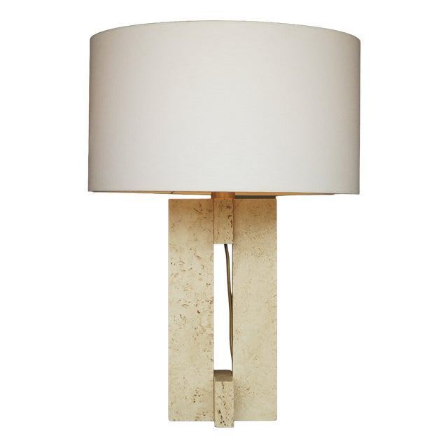 Mid-Century Modern Table Lamp in Travertine, Italy, 1970s For Sale