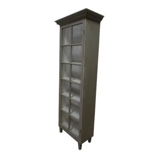 Gustavian Style Glass Door Cabinet For Sale