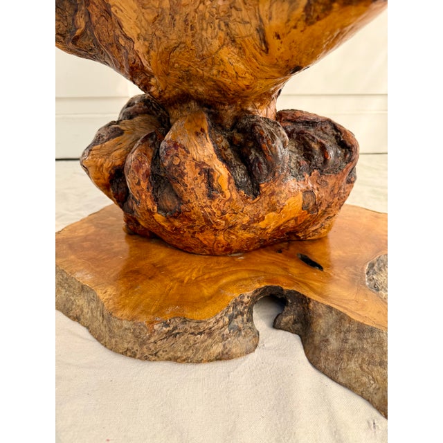 1960s 1960s One-of-a-Kind Artist-Made Burl Wood Floor Lamp With Live Edge Display Shelves For Sale - Image 5 of 12