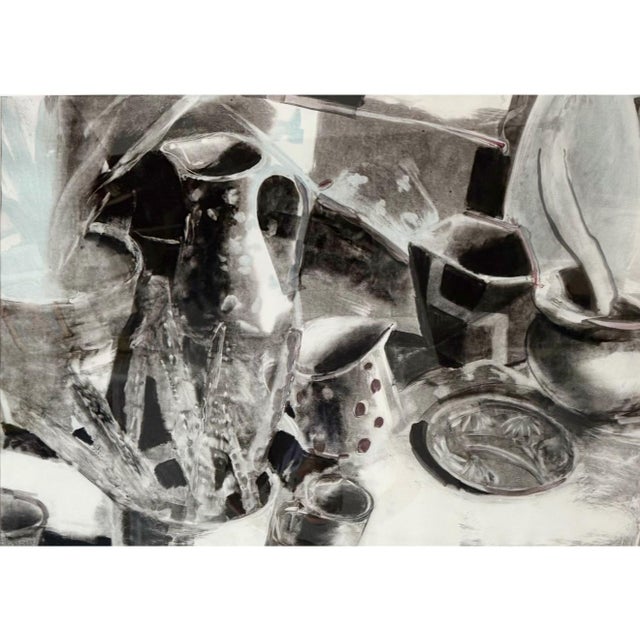 Printmaking Materials Joel Janowitz, Large Joel Janowitz Boston Modernist Monotype Monoprint Painting Piranesi Series, 1989 For Sale - Image 7 of 13