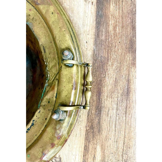 Brazier Heater Planter in Copper on Wooden Base For Sale - Image 9 of 16