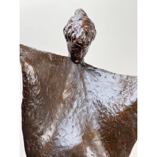 Bronze "Draped Woman" on Marble Base Signed Hh (Possibly Helvi Hyvärinen) C. 1920s For Sale In Boston - Image 6 of 12