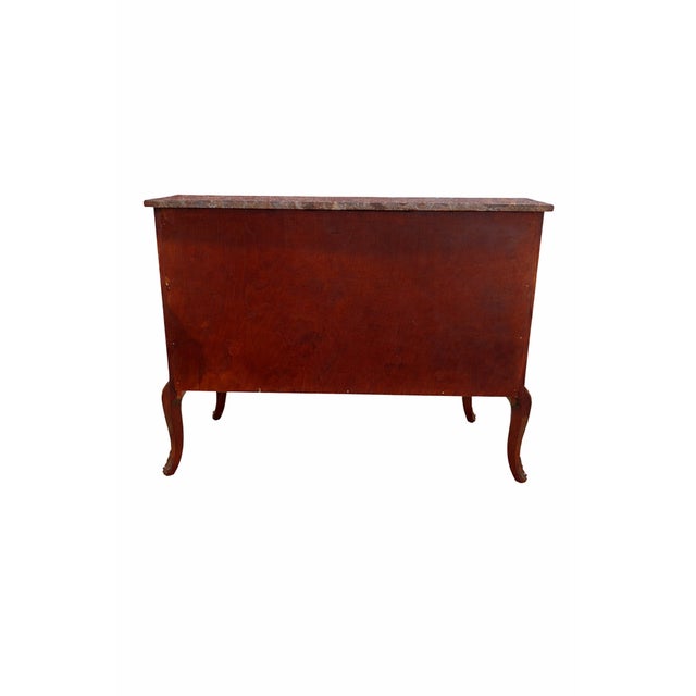 Mid-Century Modern Swedish Gustavian Style Marquetry Commode with Marble Top, 1940s For Sale - Image 4 of 7