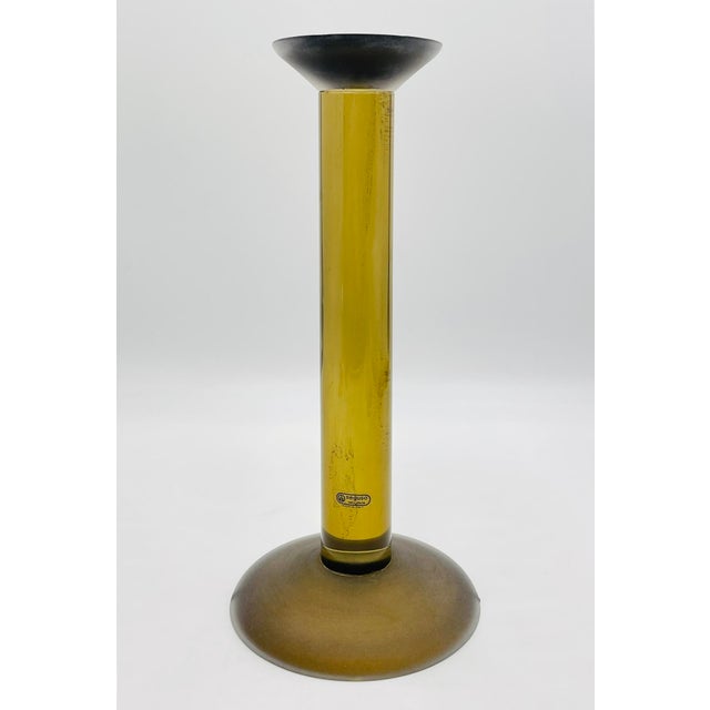 1980s Pair of Italian Murano Glass Candle Holders by Karl Springer for Seguso, Signed For Sale - Image 9 of 15