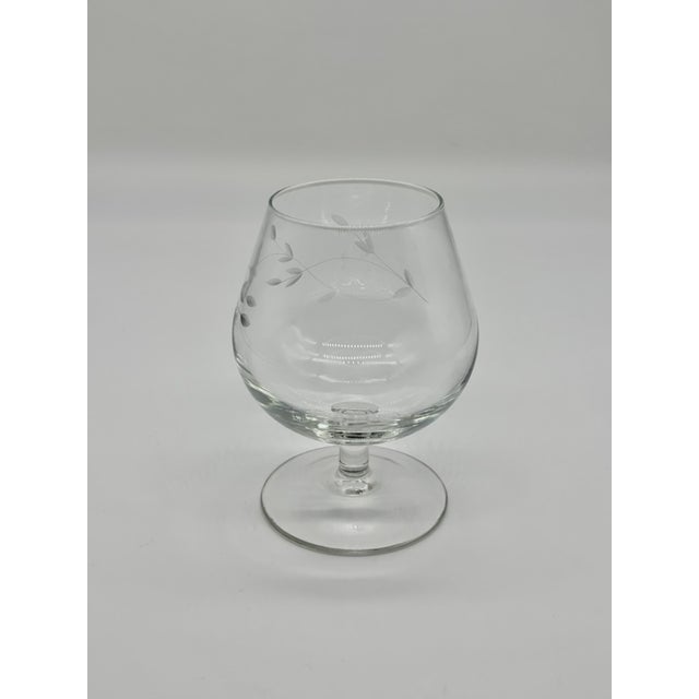 Vintage Princess House Crystal Brandy Snifters Heritage Pattern Etched Set of 3 Glasses For Sale In Portland, ME - Image 6 of 10