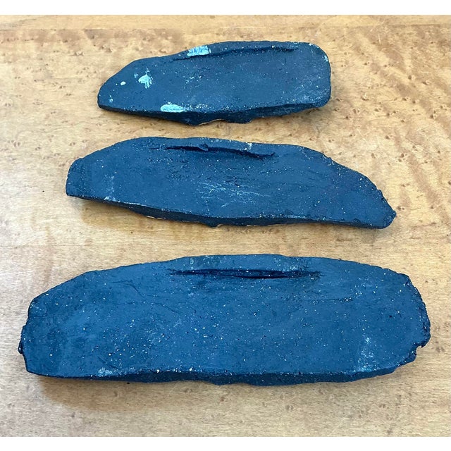 Vintage Gold Leaf Face Pottery Stripes - Set of 3 For Sale In West Palm - Image 6 of 12