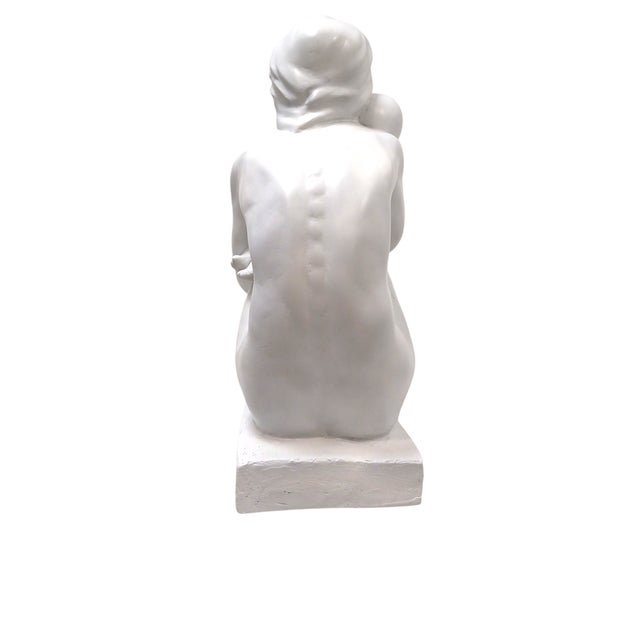 White 1970s Huge 16" Tall Figurine Mother Baby Love Bond Sculpture Large Size Heavy For Sale - Image 8 of 10