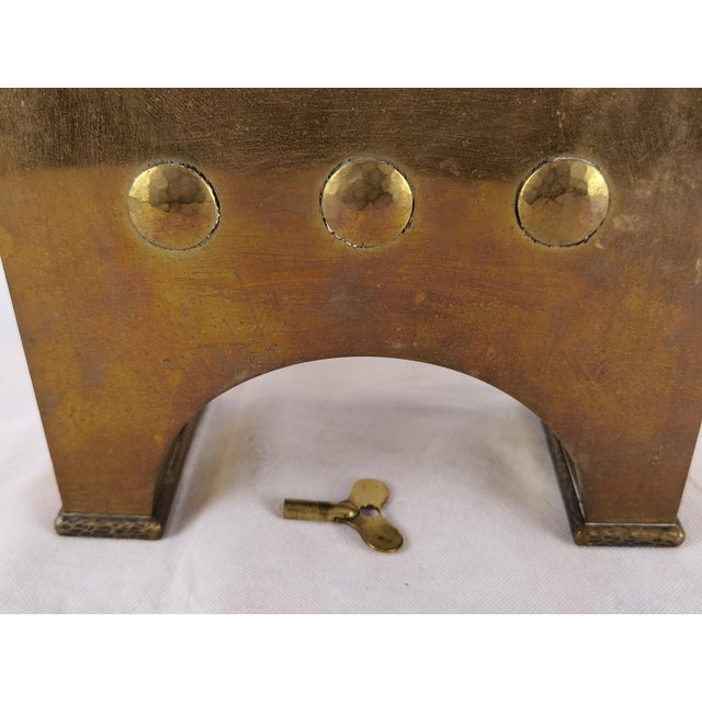 Gold Vintage Art Deco Console Clock in Brass Case, 1930 For Sale - Image 8 of 18