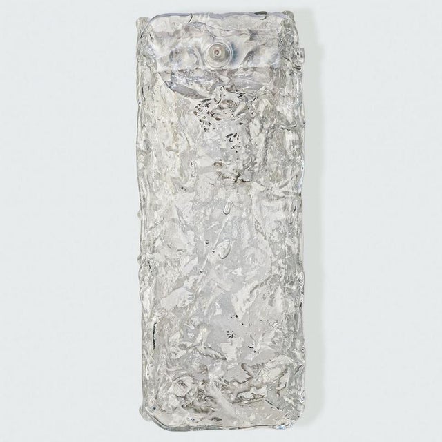 Textured Clear Glass Wall Sconce, 1960 For Sale - Image 14 of 17