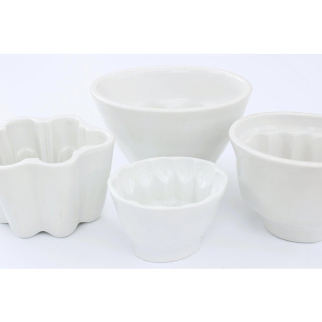 Beautiful Collection of vintage English Ironstone shaped Jelly or Aspic Molds. Each one is unique and special! Lot of 5...