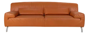 Leather Three-Seater Orange Sofa from Cor