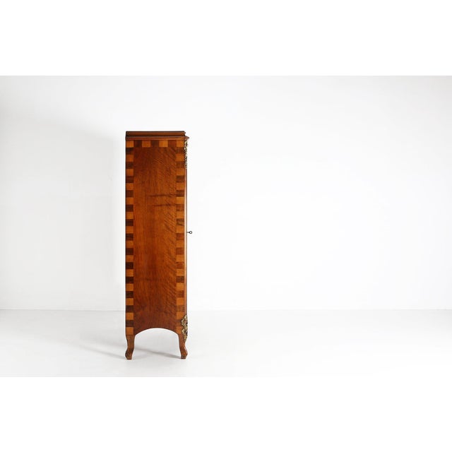Antique Wooden Cabinet with Inlay and Bronze Decorations, France, 1860 For Sale - Image 12 of 14