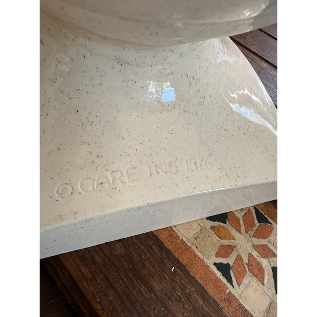 Large 1970s Snail Garden Stool by Gare Inc. With Glazed Speckled Finish For Sale - Image 9 of 10