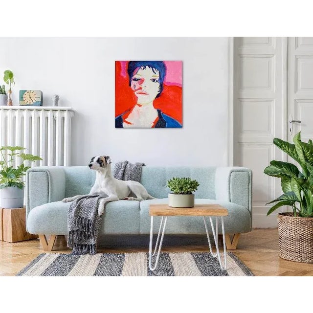 Contemporary Modern Pop Art Portrait (24″×24″, Original Oil on Canvas) For Sale In Reno/Lake Tahoe - Image 6 of 6