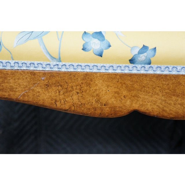 Vintage Minton Spidell French Provincial Style Walnut Window Bench & Pillows For Sale - Image 18 of 18
