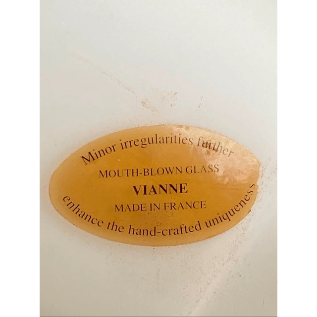 Vintage Vienne Modern/Franch Style White Milk Mouth Blown Glass Shade For Sale In Pittsburgh - Image 6 of 6