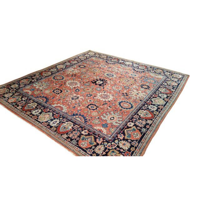 Traditional Antique Persian Sarouk Fereghan Hand Made Knotted Rug - 8′3″ × 9′ - Size Cat. 8x10 9x9 For Sale - Image 3 of 4