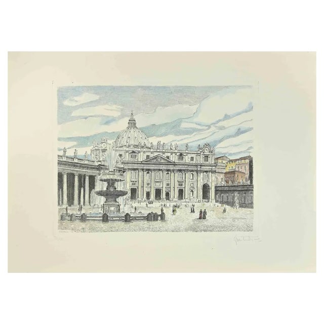 Giuseppe Malandrino, Saint Peter, Etching, 1970s For Sale