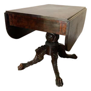 Early 19th Century Federal Hairy Paw Carved Breakfast Table