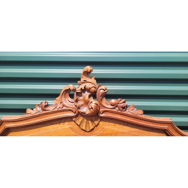 Late 19th Century Antique Louis French Walnut Headboard and Footboard For Sale - Image 5 of 14