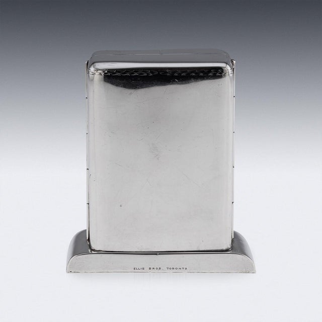 Vintage Canadian Silver and Enamel Playing Cards Box, 1920 For Sale - Image 15 of 18