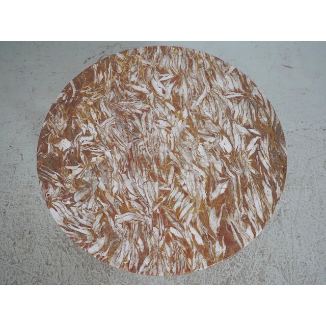 French Vintage Louis XVI Marble Top Round Lamp Table W. Swans For Sale - Image 3 of 13