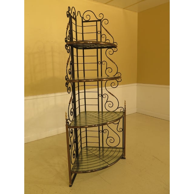 Iron & Brass Corner Bakers Rack Chairish