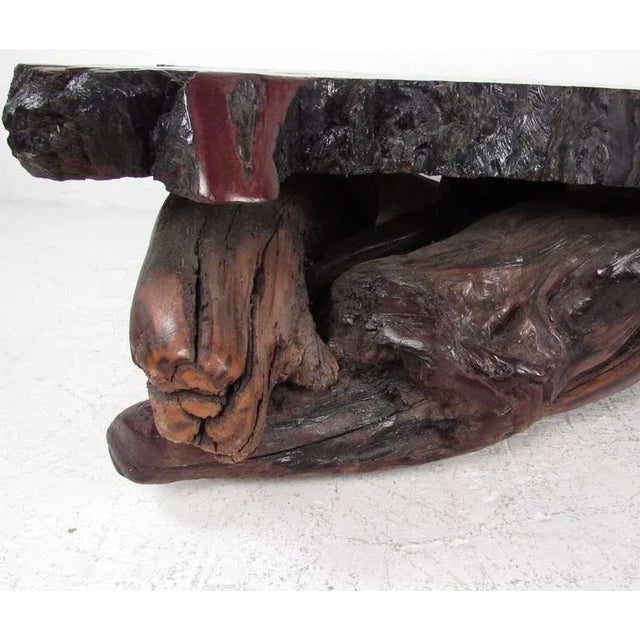 1970s Mid-Century Tree Slab Coffee Table For Sale - Image 9 of 10