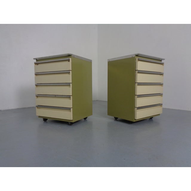 1950s Steel Mobile Medical Cabinets with Drawers from Baisch, Germany, 1950s, Set of 2 For Sale - Image 5 of 18