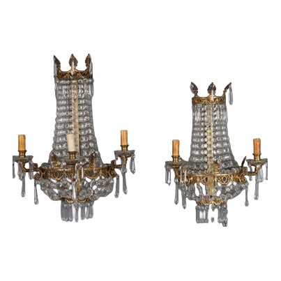 Wall Lamps in Gilded Bronze, Set of 2 For Sale